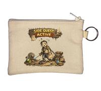 Worn Out Adventurer On Dangerous Quest Key Chain Coin Purse Beige