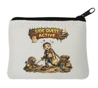 Worn Out Adventurer On Dangerous Quest Neoprene Coin Purse Pouch 10x11cm White