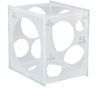 Worown 11 Holes Collapsible Plastic Balloon Sizer Cube Box, 2-10 Inch Balloon Size Measuring Tool for Decorations Like Balloons Arch and Column (White)