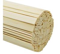 Worown 120 pcs 40cm Strong Natural Bamboo Strips, Wooden Craft Sticks, Extra Long Wood Strips for Craft Projects