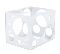 Worown 18 Holes Large Collapsible Plastic Balloon Sizer Cube Box, 1-12 Inch Balloon Size Measuring Tools for Decorations Like Balloons Arch & Column(White)