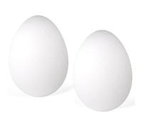 Worown 2 Pack 20 cm Easter Foam Egg White Styrofoam Egg Craft Egg Foam Natural Polystyrene Egg Foam Handmade Egg Ball for DIY Easter Craft Decoration