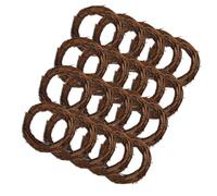 Worown 20 Pcs 4" Natural Grapevine Wreaths Set, Vine Branch Wreath, Rattan Wreath for DIY Christmas Craft, Front Door Wall Hanging, Wedding and Party Decors