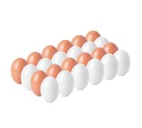 Worown 24 Pack Natural Wooden Easter Eggs | 6cm Realistic Wooden Eggs for Easter Decorations & Home Crafting | Dual-Tone (White & Natural)