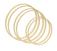 Worown 6 Pack 3 Sizes (20, 25 & 30cm) Bamboo Floral Hoops, Wooden Wreath Rings for Making Wedding Wreath Decor and Wall Hanging Crafts