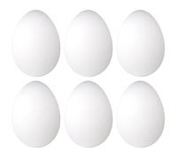 Worown 6 Pack Easter Foam Eggs, 10 cm Height White Styrofoam Eggs, Craft Polystyrene Eggs, Toy Eggs for Painting & DIY Easter Craft Ornaments