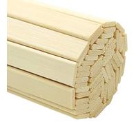 Worown 60 pcs 40cm Strong Natural Bamboo Sticks, Wooden Craft Sticks, Extra Long Sticks for Craft Projects, 400mm x 10mm x 2mm