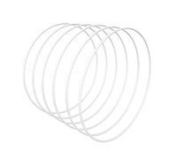 Worown 6pcs 30cm Floral Wreath Hoops, White Metal Rings for Making Wedding Wreath Decor and Wall Hanging Craft
