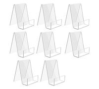 Worown 8 Pack (7.5 x 9 x 10.5 cm) Acrylic Book Stand, Clear Book Holder, Small Acrylic Display Stand for Books, Photos, Brochures, Tablets and Phones