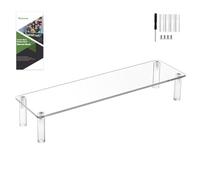 Worown Acrylic Riser Shelf, Single Tier Clear Display Stand, Clear Riser Display Shelf for Cupcake,Trophy, Perfume, Figures, Cosmetics, Jewelry, Collections and Party Desserts