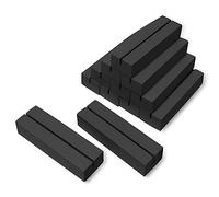 Worown Pack of 12 Black Wooden Card Holders, Menu Card Holder, Place Card Holder, Photo Holder Wood for Home, Coffee Bar, Shop, Wedding and Postcards (10 x 3 x 2 cm)
