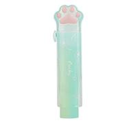 Worparsen 1 Pc Retractable Pencil Eraser Cartoon Cat Paw Erasers Push-Pull Refillable Cat Claws Eraser for Students Writing Office School Green
