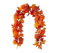 Worparsen 170CM Fall Maple Leaf Garland, Fall Leaves Garland Artificial Hanging Vine Decor for Autumn Thanksgiving Decorations Indoor Outdoor Mantle Fireplace Wedding Partym D