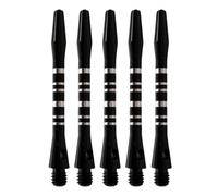 Worparsen 5 Pcs Dart Stems, Dart Shaft for Steel Tip 2BA Thread Lockhole Polished Electroplated Anti-rust Portable Dart Accessories Dart Sharpener Replacement Kit Painted Lines Dart Pole Set Black