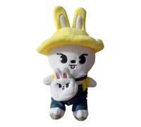 Worparsen Adorable 20cm Cartoon Animal Plush Toy with Removable Clothes & Mini Backpack, Soft Skin-Friendly PP Cotton, for Kids, Band Fans & All Ages, Home/Car/Tabletop Decoration 1pcs (Rabbit)