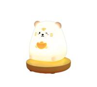 Worparsen Cartoon Animal Night Lamp Soft Lighting Silicone Bedside Nightlight Dimmable Rechargeable Night Lamp Bedside Light Decoration Tiger