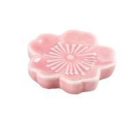 Worparsen Ceramic Chopstick Rack Decorative Dining Table Accessory Rest Sakura Shape Holder Versatile Tableware for Home Kitchen Pink