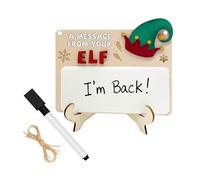Worparsen Christmas Elf Dry-Erase Board, Christmas Message from Your Elf Note Board Holiday Game Props Elf Dolls Accessories for Festive Celebration B 5-20cm