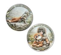 Worparsen Emotional Support Monkey Coin Inspirational Challenge Coin One Day at A Time Pocket Token for Anxiety Depression Recovery Gift for Men Women (B)