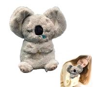 Worparsen Koala - Emotional Healing on Demand, 5-Speed Breathing Light & Moving Ears, Ultra-Soft Koala Plush Mimics The Matural Movements, Realistic Emotional Companion Healing Hugs Grey
