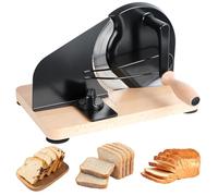 Worparsen Manual Bread Slicer for Homemade Sourdough, Hand Crank Bread Cutter with Adjustable Width and Scale Line, Stainless Steel Toast Slicer with Guide Rail and Suction Feet for Stable Slicing