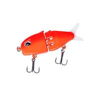 Worparsen Mini Glide Bait for Bass Fishing,Slow Sinking Wide S Smooth Glide Baits for Freshwater and Saltwater, Amazing Lifelike Fishing Gear Gifts for Family Red