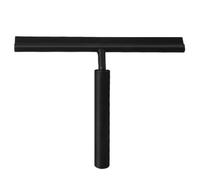 Worparsen Non-Drilling Bathroom Wiper Floor Squeegee Extendable Window Scraper with Anti-Slip Grip Long Handle Non-Drilling Bathroom Silicone Shower Squeegee Black