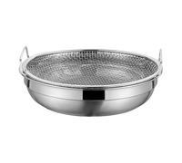 Worparsen Oil Filter Tray, Stainless Steel Mesh Drain Basket Colanders Air Fryer Accessories for Fried Food Draining Rack, Draining Pan Strainer for Vegetable Dessert 18.5cm