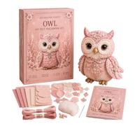 Worparsen Pink Woodland Friends DIY Felt Patchwork Kit, DIY Creative Patchwork Art Craft, Magic Forest Animals 3D Felt Sewing Kit, Artisanal Fabric Stuffed Project, Creative Manual Sewing Craft (E)