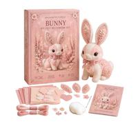 Worparsen Pink Woodland Friends DIY Felt Patchwork Kit, DIY Creative Patchwork Art Craft, Magic Forest Animals 3D Felt Sewing Kit, Artisanal Fabric Stuffed Project, Creative Manual Sewing Craft (B)
