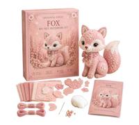 Worparsen Pink Woodland Friends DIY Felt Patchwork Kit, DIY Creative Patchwork Art Craft, Magic Forest Animals 3D Felt Sewing Kit, Artisanal Fabric Stuffed Project, Creative Manual Sewing Craft (C)