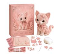 Worparsen Pink Woodland Friends DIY Felt Patchwork Kit, DIY Creative Patchwork Art Craft, Magic Forest Animals 3D Felt Sewing Kit, Artisanal Fabric Stuffed Project, Creative Manual Sewing Craft (H)