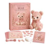 Worparsen Pink Woodland Friends DIY Felt Patchwork Kit, DIY Creative Patchwork Art Craft, Magic Forest Animals 3D Felt Sewing Kit, Artisanal Fabric Stuffed Project, Creative Manual Sewing Craft (L)
