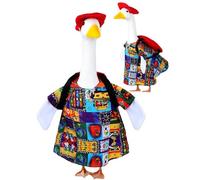 Worparsen Porch Goose Outfit Back to School Goose Costume Yard Goose Statue Clothes for 15" or 23" Goose Statue Lawn Garden Decoration (B)