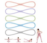 Worparsen Resistance Bands, Foldable Fitness Elastic Strap, Figure 8 Exercise Bands for Women Men, 15/25/35Lbs Fitness Band for Workout Home Gym Stretching Pilates 5pcs