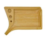 Worparsen Rolling Tray Portable Simple Operation Large Rolling Tray Storage with Cone Roll Holder Wooden Color