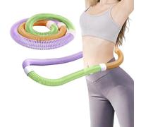 Worparsen Weighted Soft Hula Circle for Adult Fitness - Foldable Circle Hoops 3.3 lbs Weighted Spring Hoops, Higher Calorie Burn, Portable Slimming Exercise Equipment for Home and Travel Yellow M