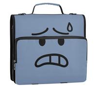 Worried Sweat Look 3 Rings 1.5 inch Zipper Binder with Handle and Removable Shoulder Strap Includes Zip Pocket School Binders Organizer for School
