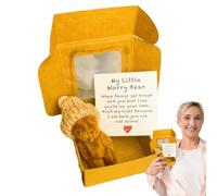 Worry Bear Hug In A Box - Cute Little Pocket Bear Hug | Handmade Mini Plush Tiedy Bears | Support Plush Toy Suitable For Stress Reilief Comfort Giftt Sending Love Care Package Anxietty Supports Friend