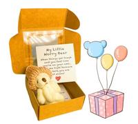 Worry Bear Hug in a Box,Little Pocket Bear Hug,Cute Tiny Te/ddy Bear Gift,Cute Pocket-Sized Plu/sh Gift,Perfect Sending a Hug Gift,Positive Gifts for Friends,STU/ffed ANI/mals Soft to/y(White)