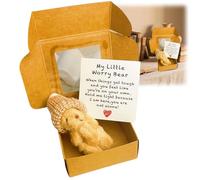 Worry Bear Hug in A Box,Little Pocket Bear Hug in A Box,A Little Pocket Be-ar H/ug,Mini Worry B/ear with Inspirational Card,Min/i Teddy Bea/r for People,Handmade Plush Mi/ni Teddy Be/ar Doll(Brown)