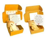 Worry Bear in a Box, My Little Worry Bear in a Box, Mini Plush Teddy Bears Gift Set for Kids and Adults, Stress Relief Companion for Long-Distance Relationships, Wedding and Birthday Decoration, 2 Pac