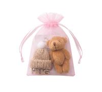 Worry Bear Pocket Bear Mini Plush Teddy Bears with Inspirational Card Pocket Sized Hug Present for Anxiety Relief Positive Good Luck Gifts for Kids Friends Women Men for Christmas Birthday (Coffee)