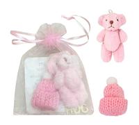 Worry Bear, Pocket Bear, Mini Plush Teddy Bears with Inspirational Card, Pocket Sized Hug Present for Anxiety Relief, Positive Good Luck Gifts for Kids, Friends, Women, Men for Christmas Birthday