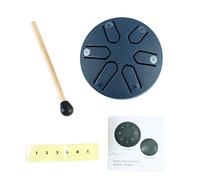 Worry Free Tongue Drum, Handpan Drum Buddha Stones Mini 6 Note Percussion Instrument with Drumstick Stickers Carbon Steel for Meditation Yoga Entertainment Musical Education(Navy Blue)