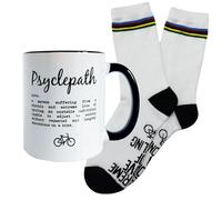 Worry Less Design Cycling Gifts - Cycling Gifts for Men or Women - Cycling Gift Set - Mug and Sock Set