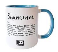 Worry Less Design Funny Sea Swimming Mug - Gift for Wild & Open Water Swimmers - 330ml Ceramic Mug