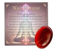 Worry Stone for Adults Anxiety Relief,Chakra Healing Crystals Stress Relief Thumb Gemstones Spiritual Meditation Reiki Yoga Anxiety Gifts for Women (Red Agate)