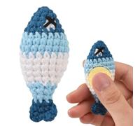 Worry Stone for Anxiety,Handmade Crochet Animals and Fruit with Pressable Parts Adorable Fish Desk Decor for Workers and Daily Relaxation