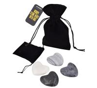 Worry Stones for Stress Relief Heart Shaped Sensory Toys for Autism Adults and Kids Calm Carry Set with Pouch Decorative Crystals and Gemstones Fidget Toys for Anxiety Relief Gift - Electoys